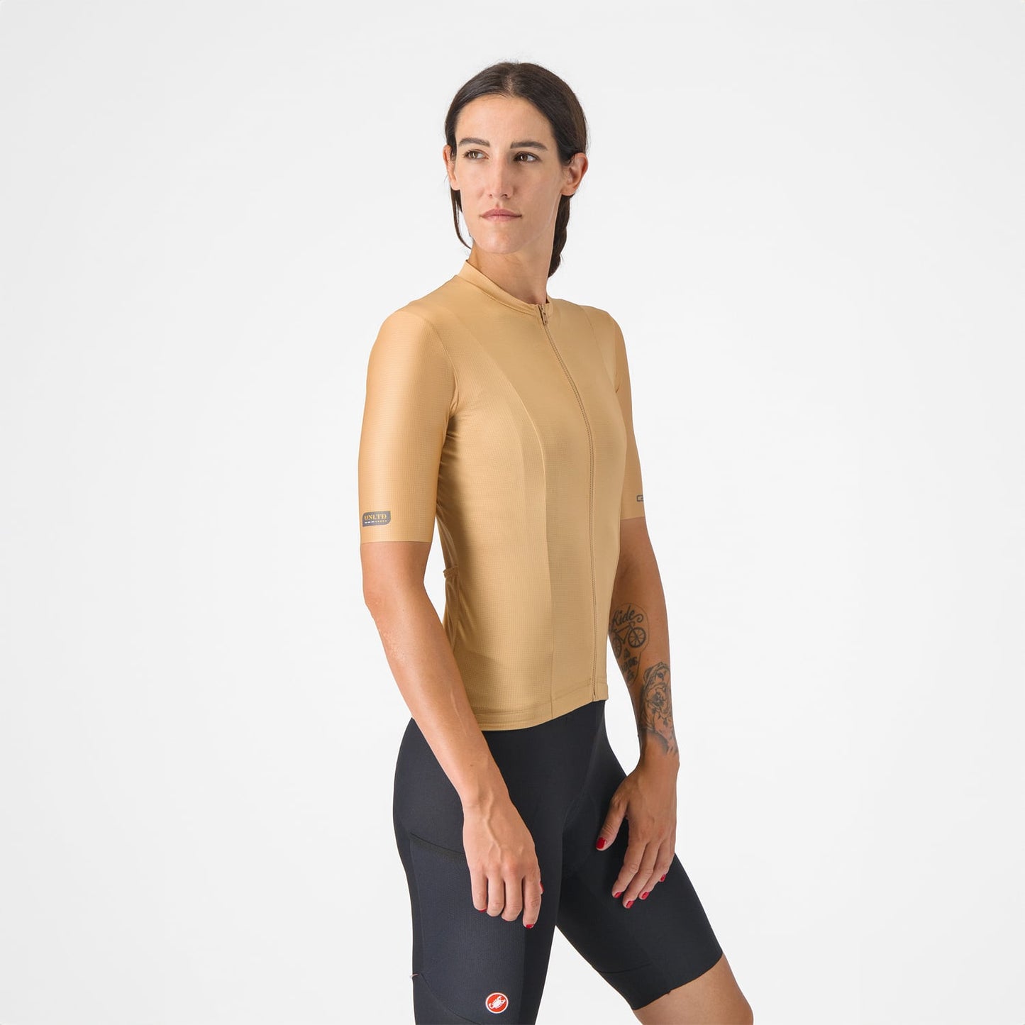 CASTELLI UNLIMITED Bluza damska z krótkim rękawem brązowa