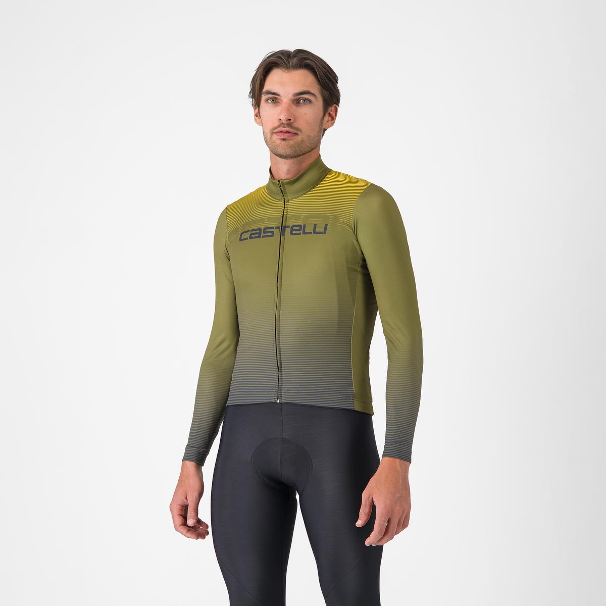 CASTELLLI APICE THERMAL Long Sleeve Jersey Blue/Mango Mojito