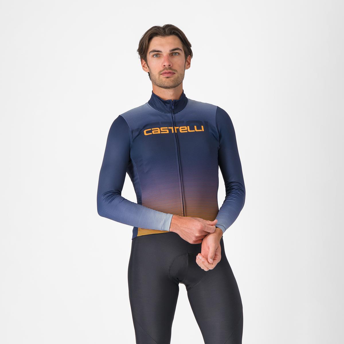 CASTELLLI APICE THERMAL Jersey z długim rękawem niebieski/pomarańczowy