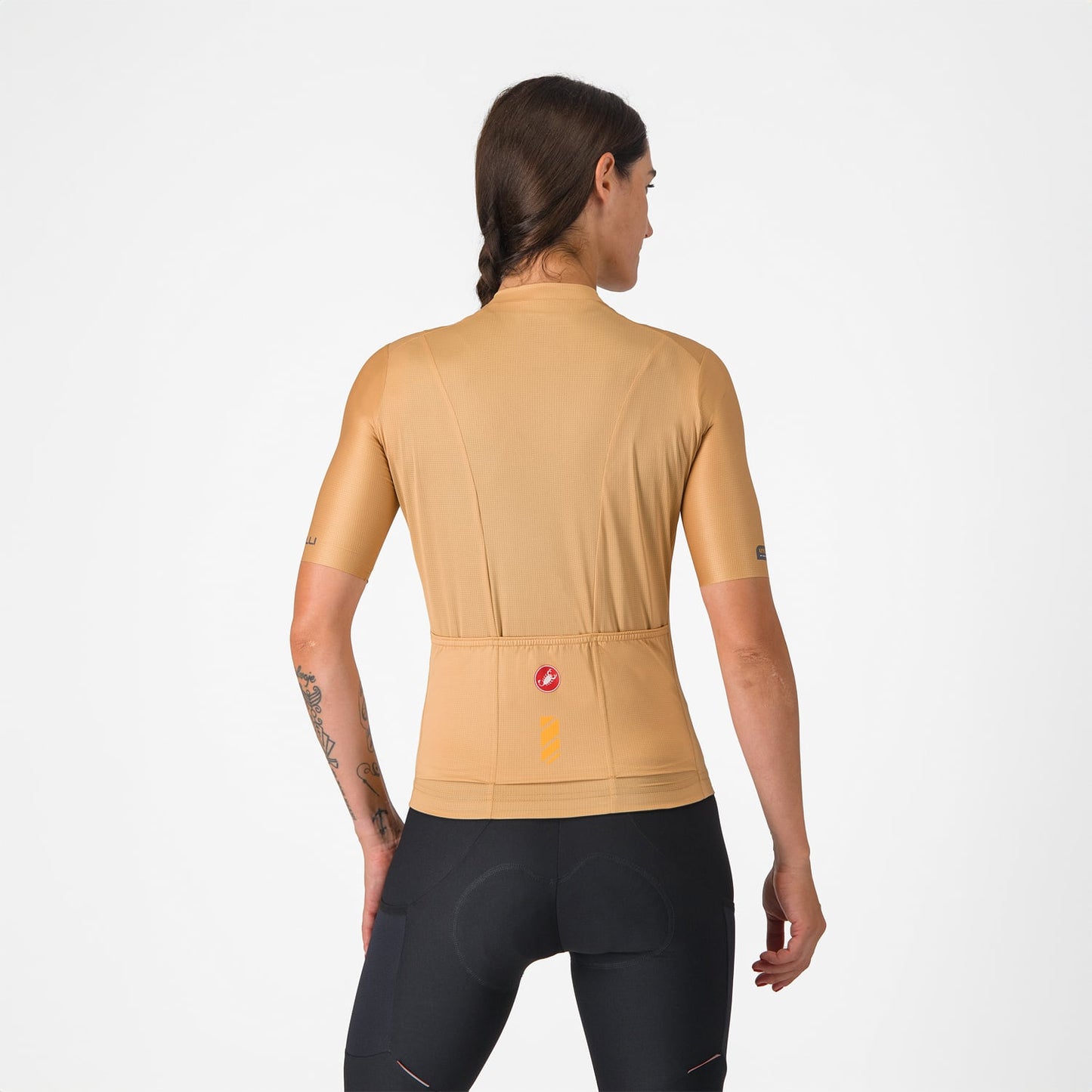 CASTELLI UNLIMITED Bluza damska z krótkim rękawem brązowa