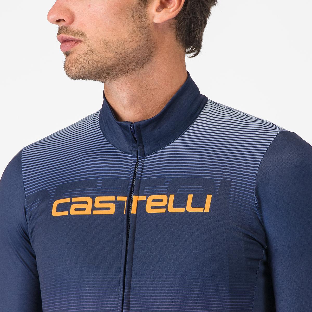 CASTELLLI APICE THERMAL Jersey z długim rękawem niebieski/pomarańczowy