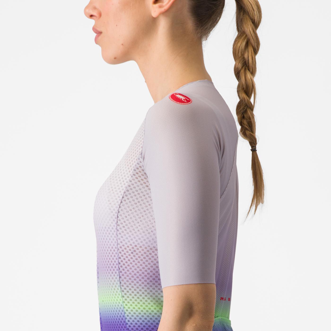 Damska koszulka z krótkim rękawem CASTELLI CLIMBER'S 4.0 W fioletowa/zielona