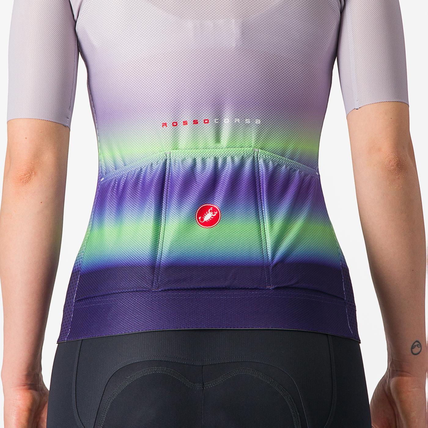 Damska koszulka z krótkim rękawem CASTELLI CLIMBER'S 4.0 W fioletowa/zielona