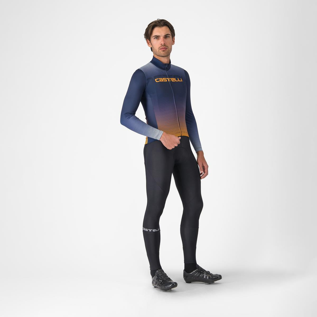 CASTELLLI APICE THERMAL Jersey z długim rękawem niebieski/pomarańczowy