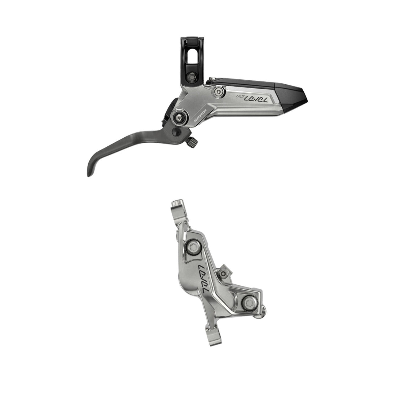 SRAM LEVEL ULTIMATE STEALTH 4-tłoczkowy tylny hamulec z włókna węglowego Srebrny tytanowy osprzęt