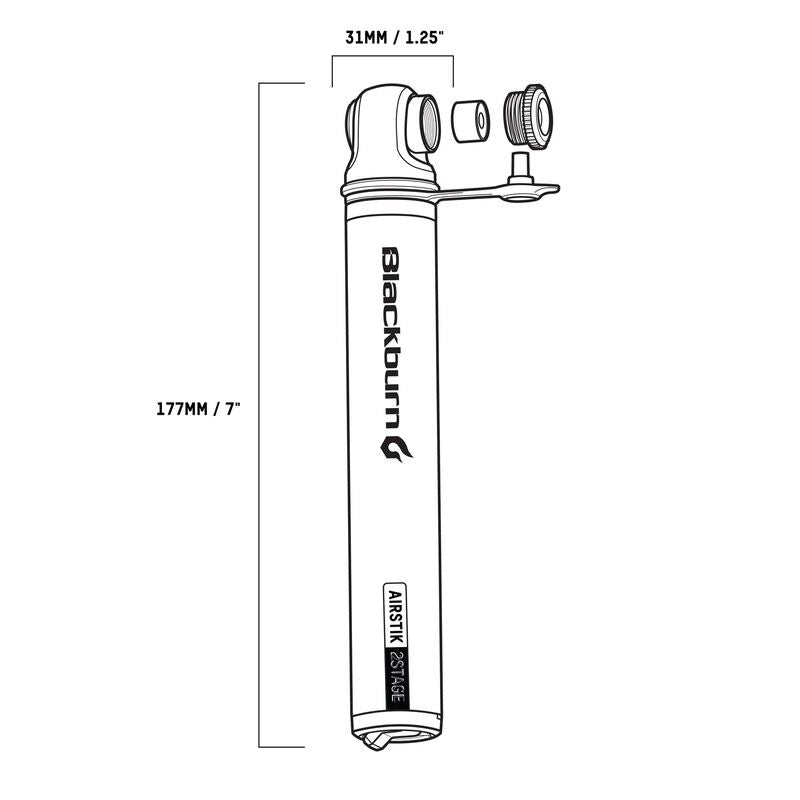 Pompka ręczna BLACKBURN AIRSTIK 2STAGE srebrna
