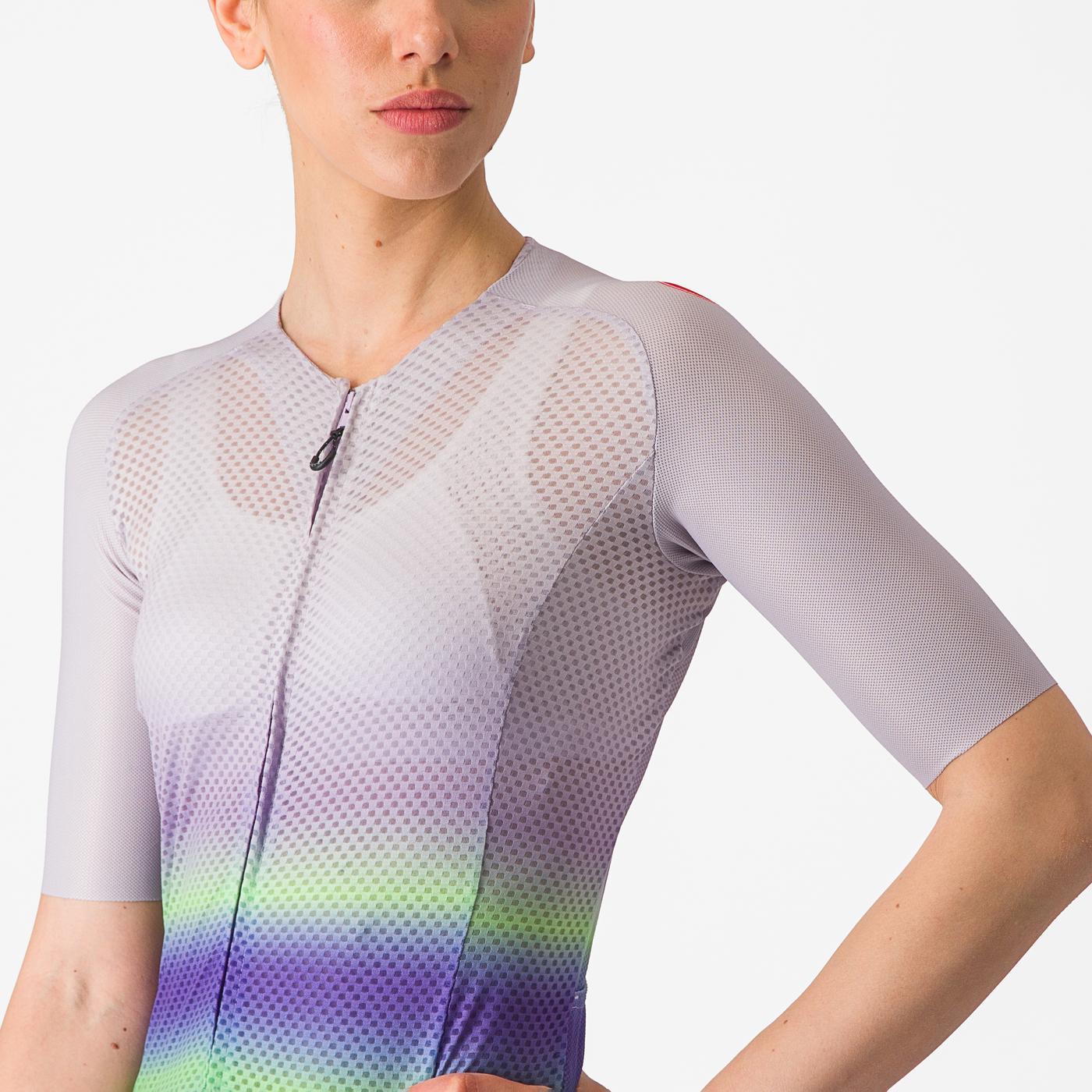 Damska koszulka z krótkim rękawem CASTELLI CLIMBER'S 4.0 W fioletowa/zielona