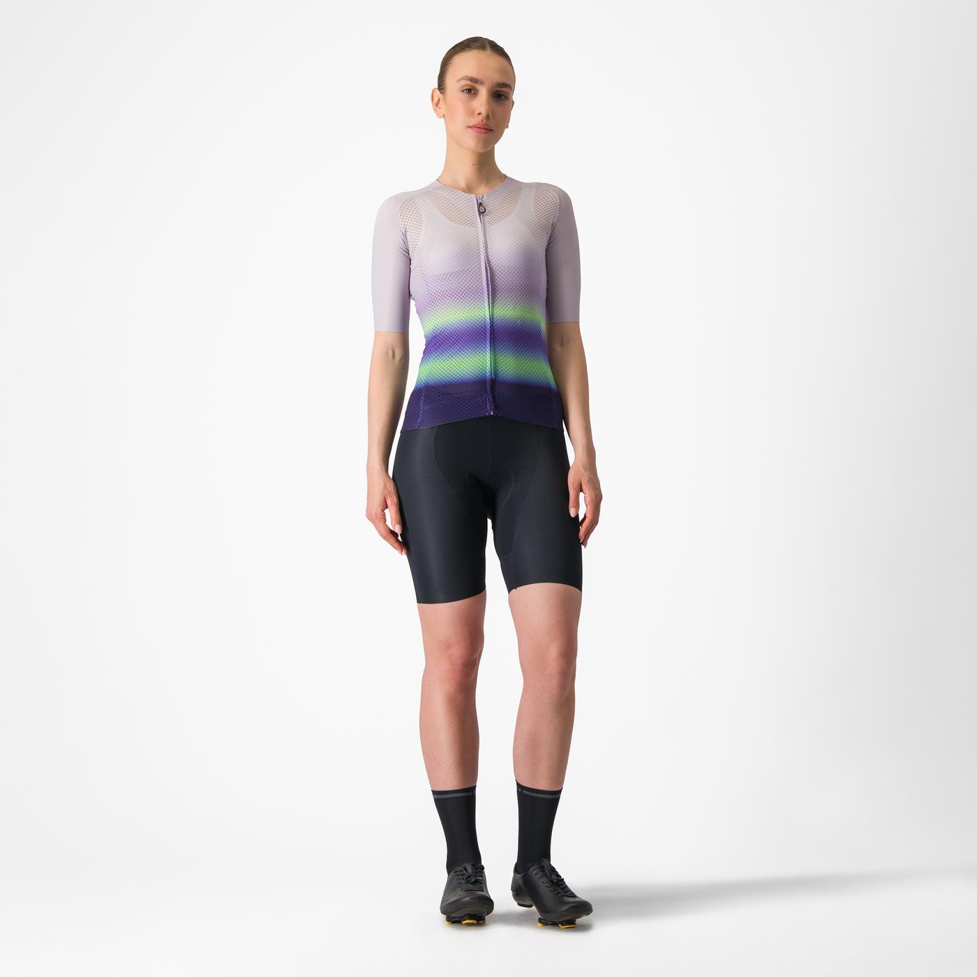 Damska koszulka z krótkim rękawem CASTELLI CLIMBER'S 4.0 W fioletowa/zielona