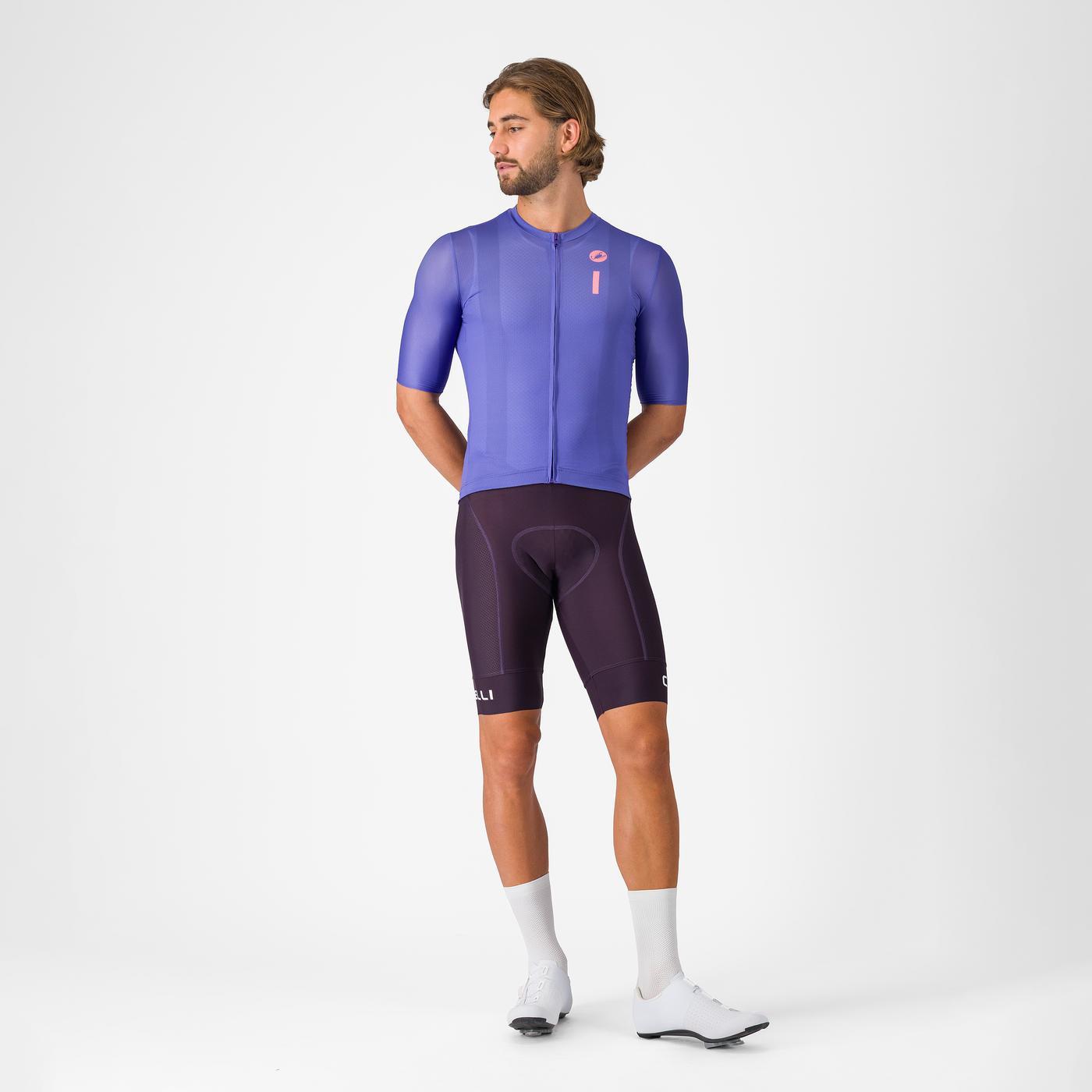 CASTELLI DRITTONE LOGO Short Sleeve Jersey Purple