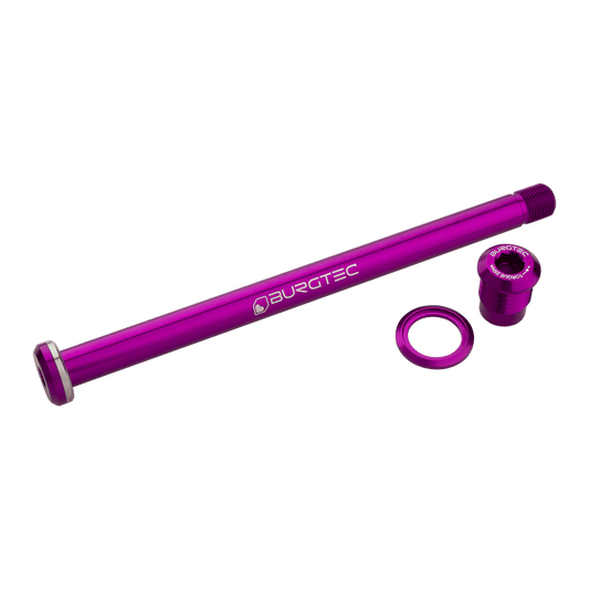 Oś tylnego koła BURGTEC 174 mm do ramy Yeti fioletowa