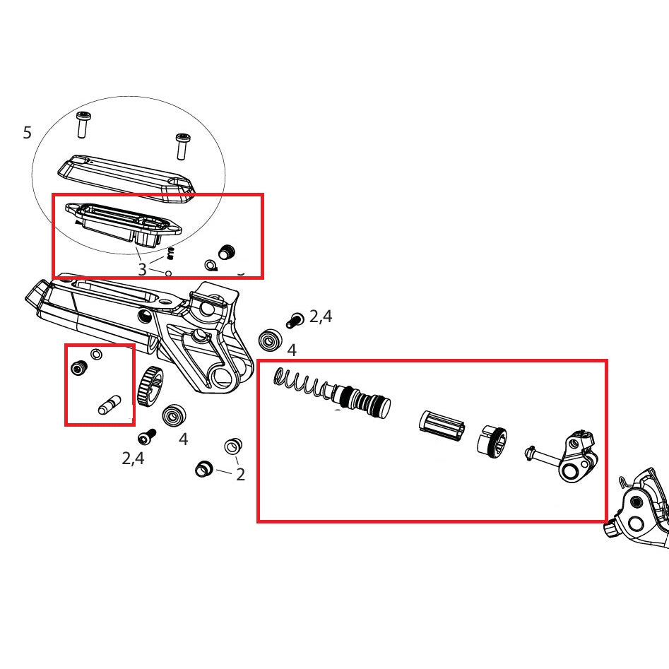 Zestaw wewnętrznych części dźwigni SRAM CODE BRONZE STEALTH C1