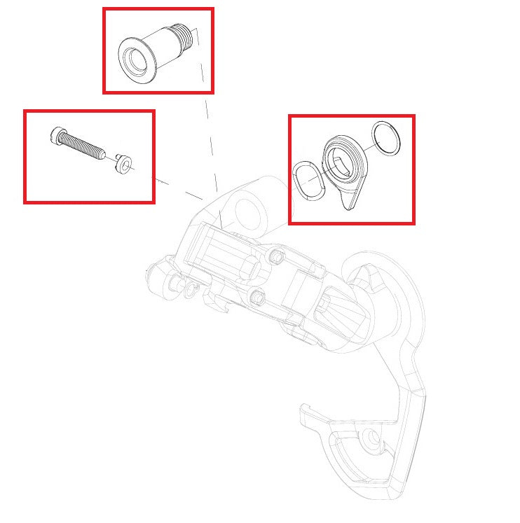 Śruby regulacyjne i montażowe przerzutki KIt SRAM RED