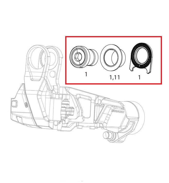 Zestaw śrub montażowych przerzutki tylnej SRAM RED XPLR AXS E1