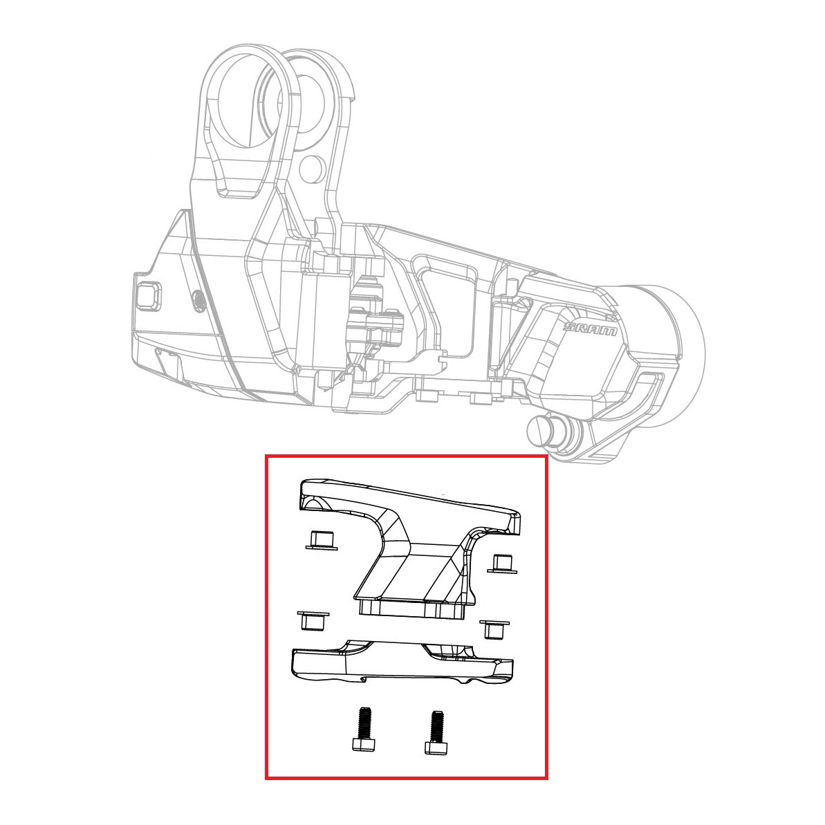SRAM RED XPLR AXS E1 Derailleur Body Link Kit