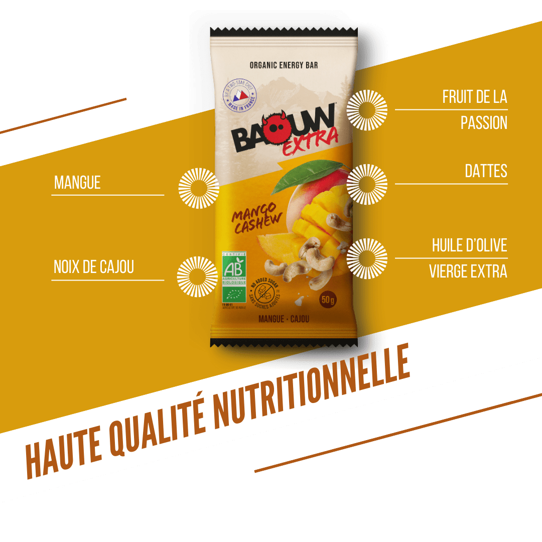 BAOUW ORGANIC EXTRA Mango Cashew Energy Bar (50g)