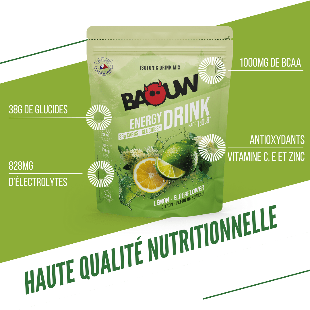 BAOUW ISOTONIC Energy Drink (585g) Cytryna, kwiat czarnego bzu