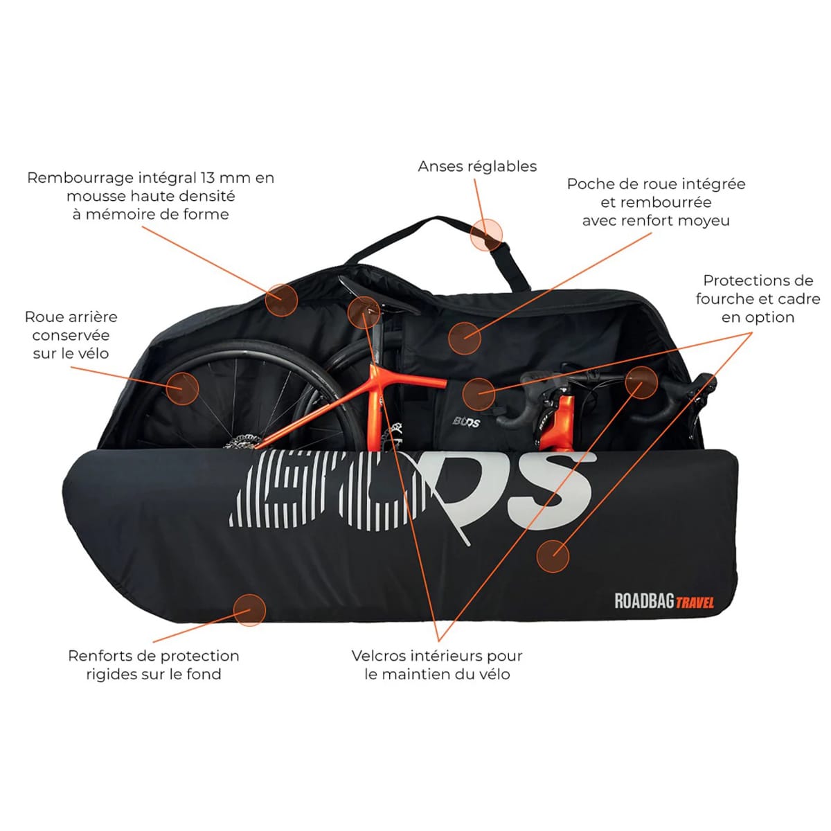 Bicycle Cover Road BUDS ROADBAG TRAVEL (Airplane) Black