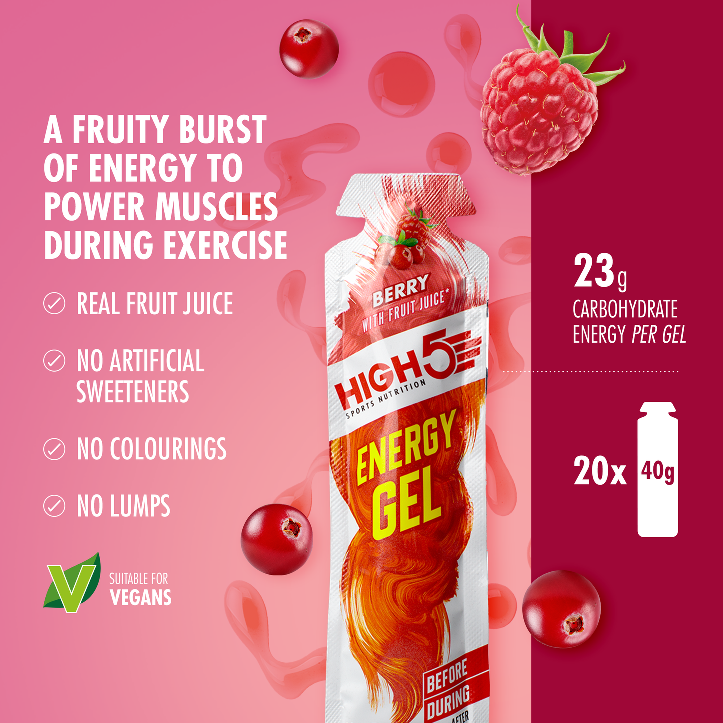 HIGH5 ENERGY GEL (40g) Red berries