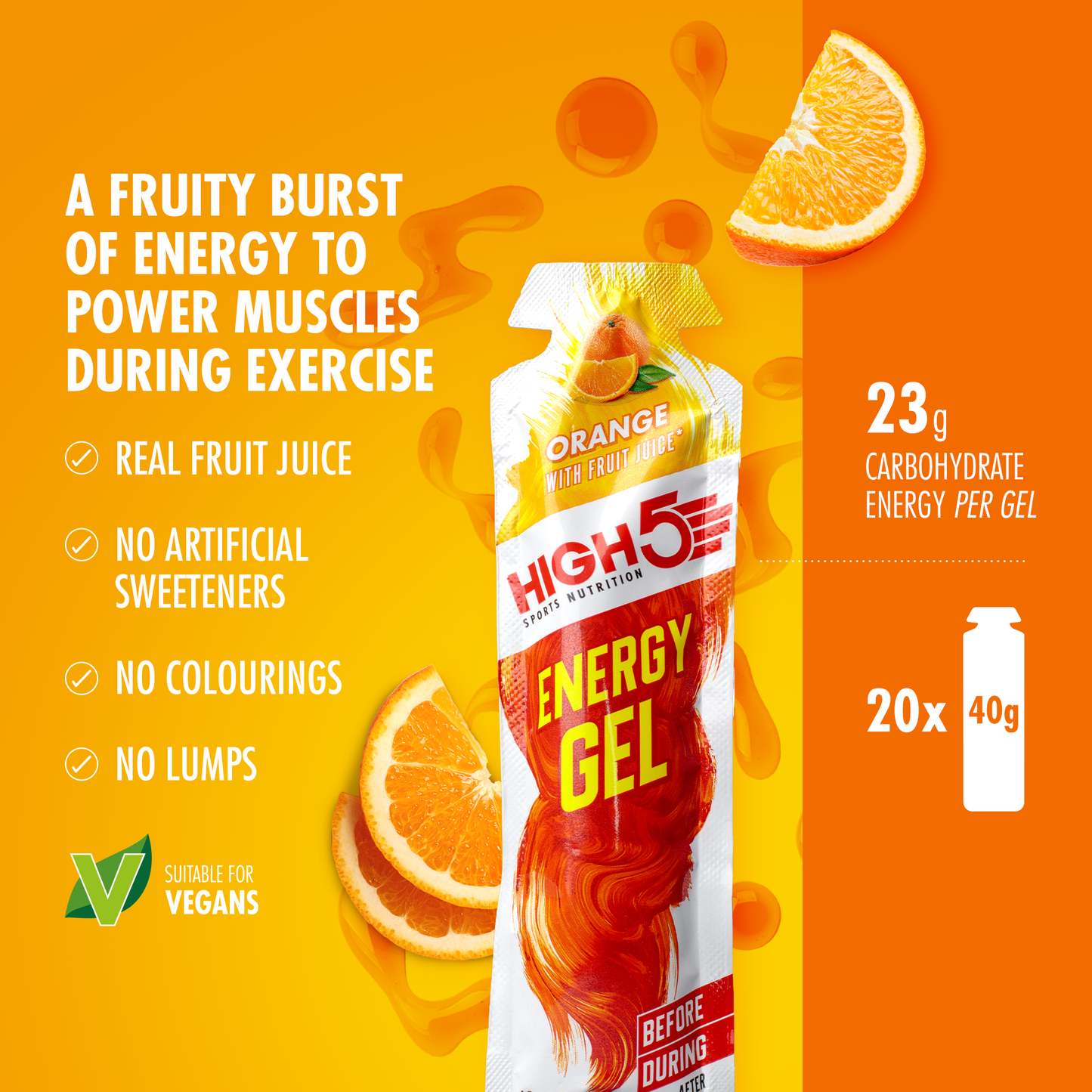 HIGH5 ENERGY GEL (40g) pomarańczowy