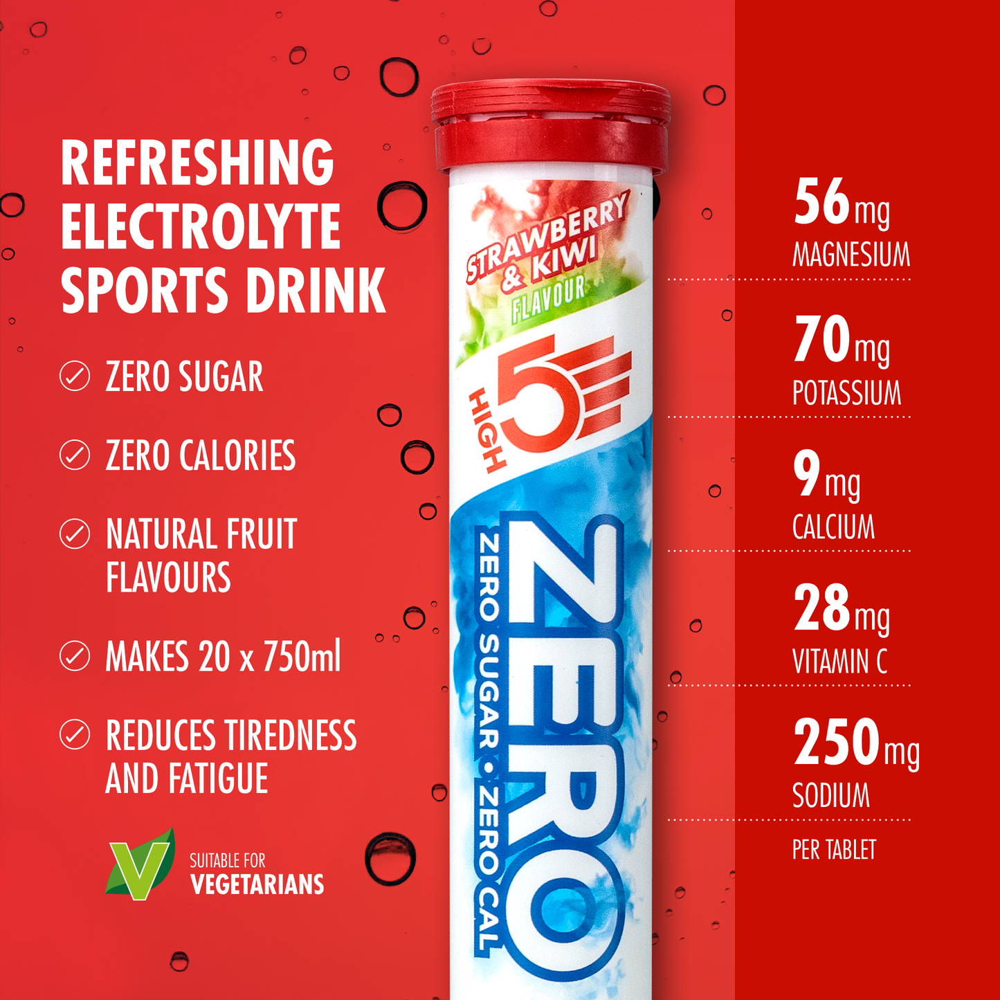 HIGH5 ZERO Electrolyte Hydration (20 Tablets) Strawberry Kiwi