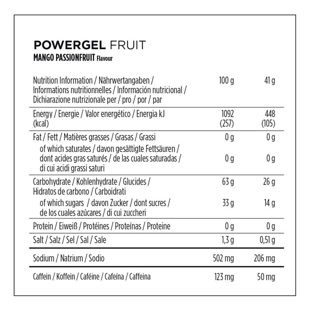 POWERBAR POWERGEL FRUIT Żel energetyczny (41g) bezkofeinowy Passion Food