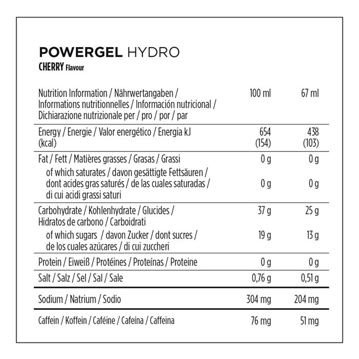 POWERBAR POWERGEL HYDRO Żel energetyczny (41g) bezkofeinowy wiśniowy