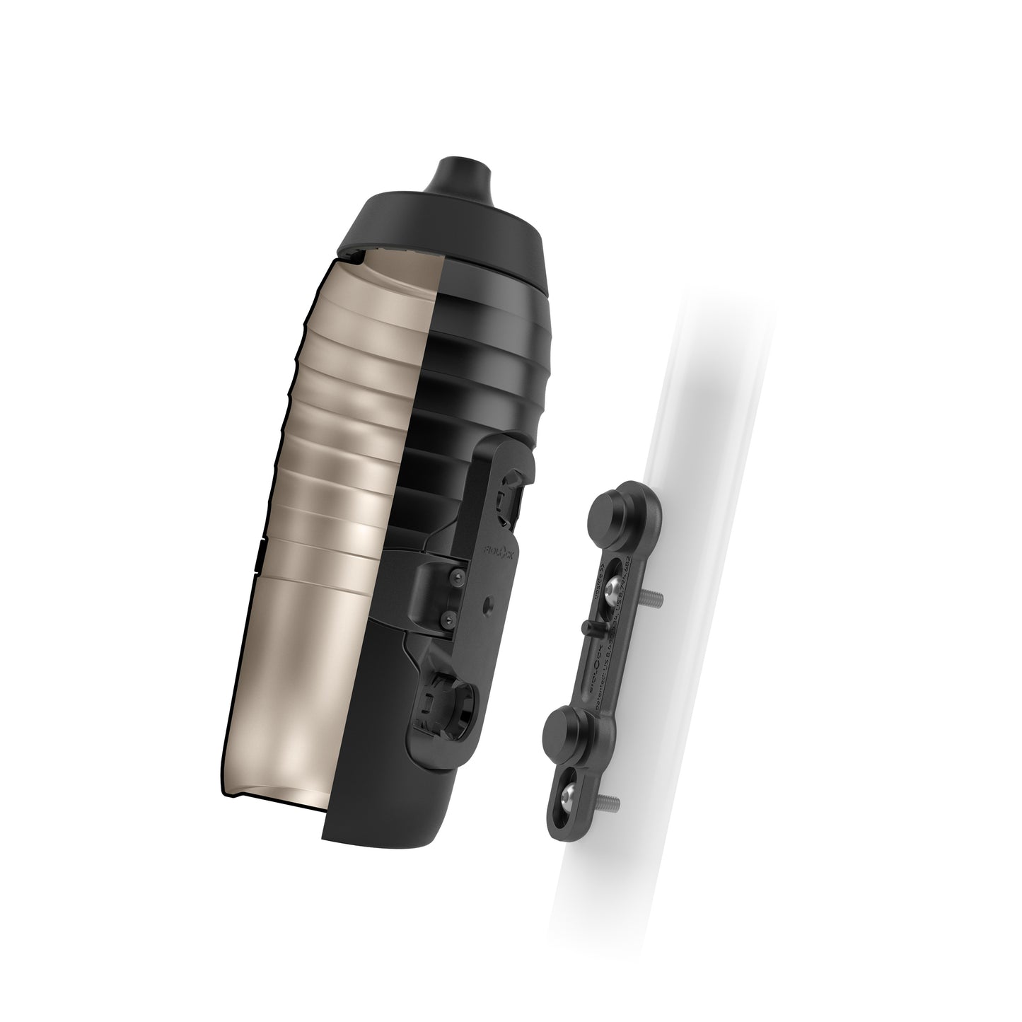 Zestaw bidon i koszyk na bidon FIDLOCK TWIST X KEEGO Magnetic System 600 ml Czarny