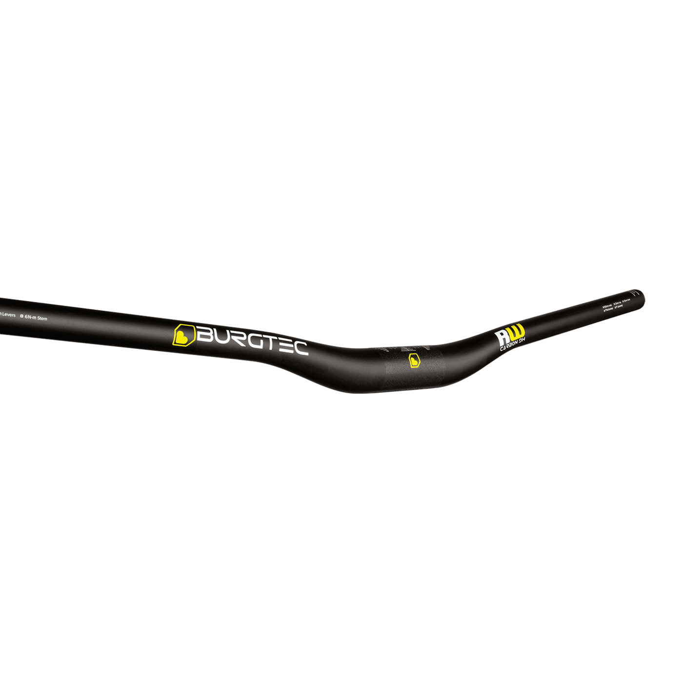 Czarna karbonowa kierownica BURGTEC RIDE WIDE DH Rise 20mm 800mm