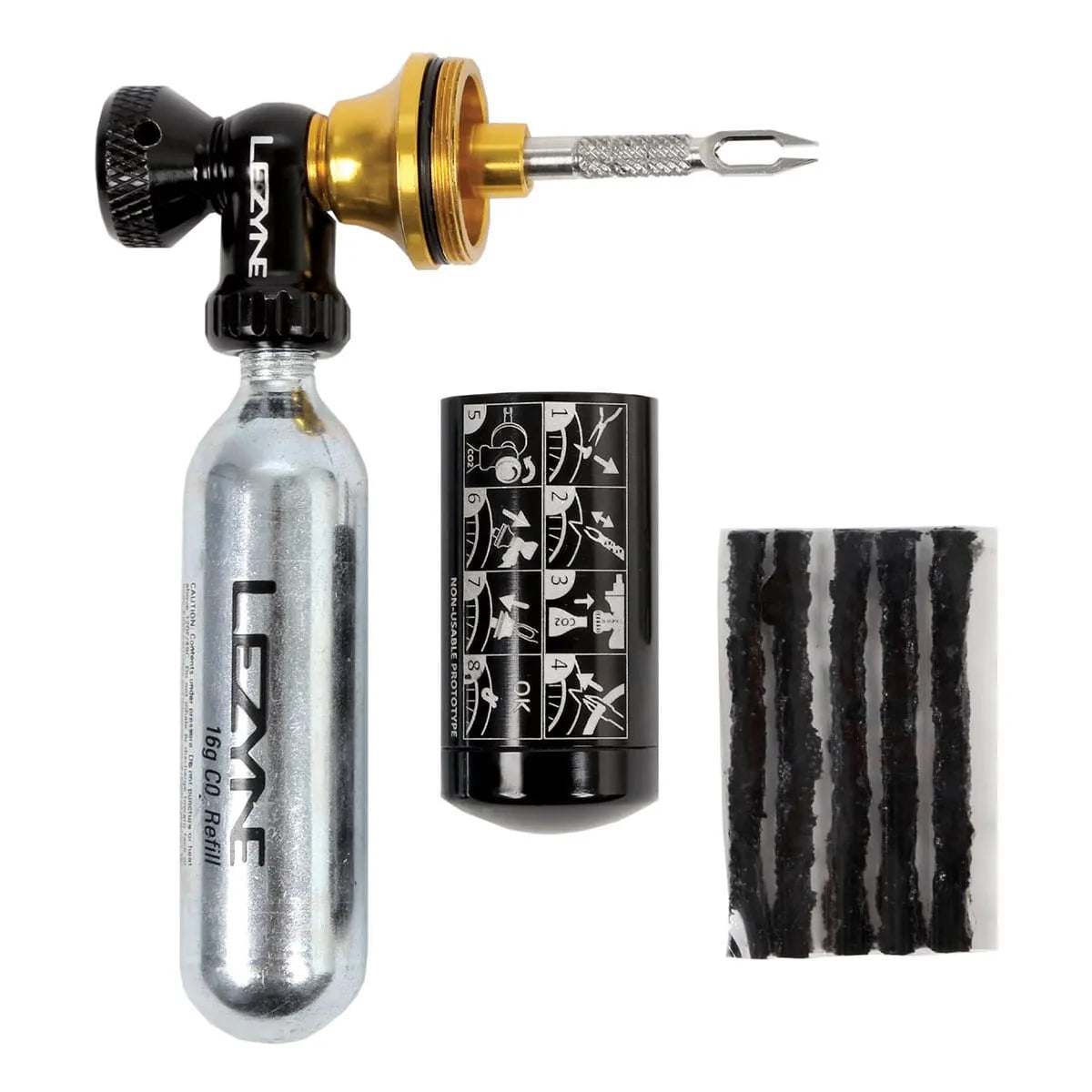 Zestaw naprawczy do opon bezdętkowych CO2 LEZYNE BLASTER + 5 bitów