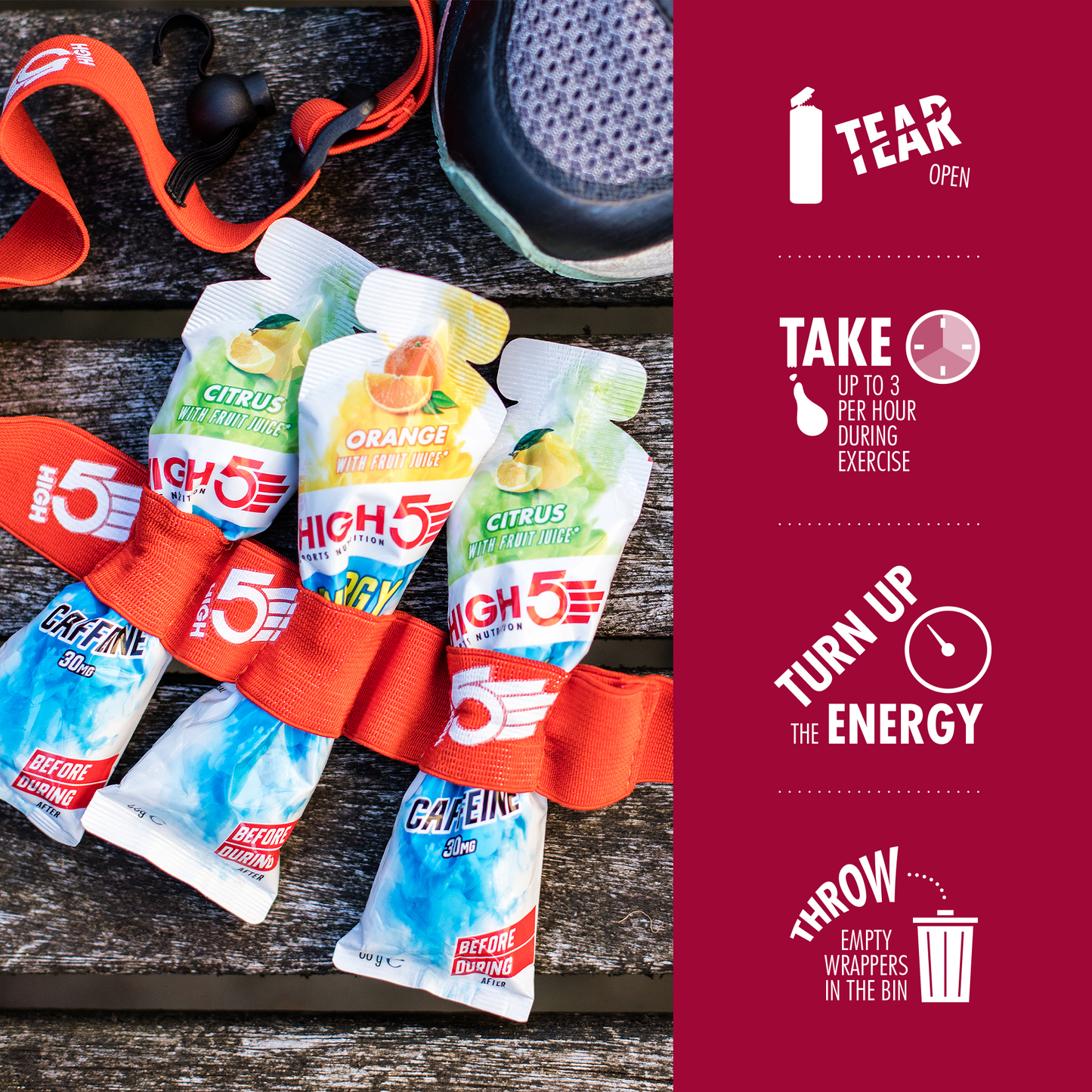 HIGH5 ENERGY GEL Aqua (66g) czerwone owoce