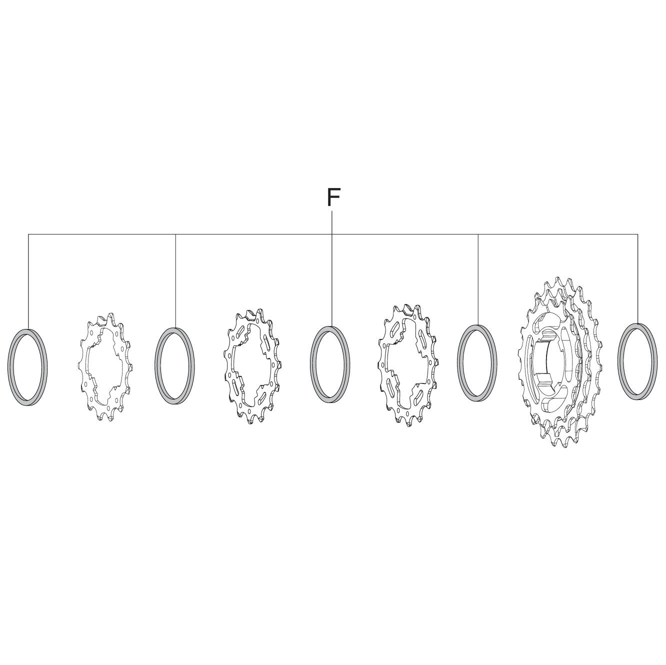 Podkładka dystansowa kasety 12V CAMPAGNOLO 2mm (PUDEŁKO 5 szt.)