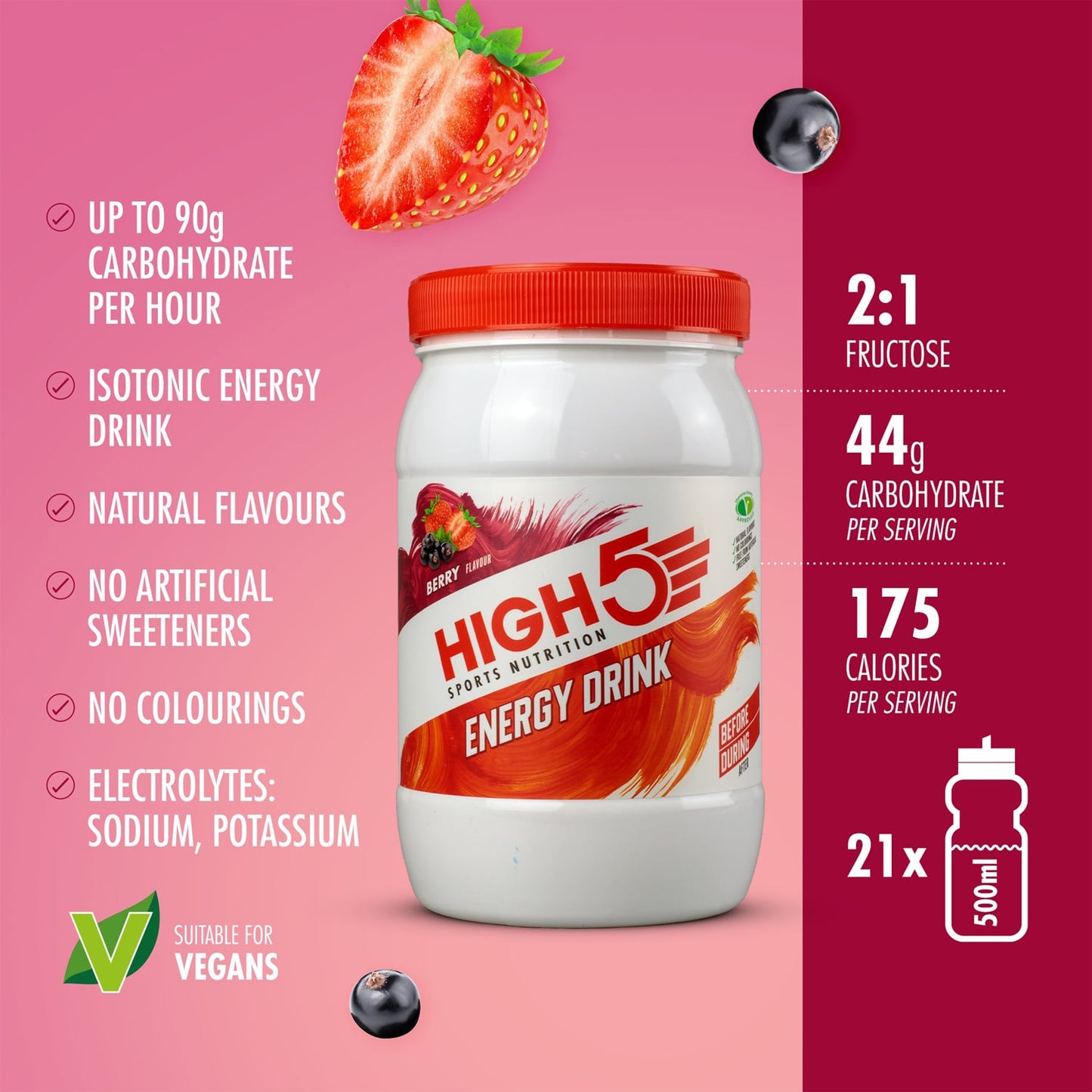 High5 ENERGY DRINK (1kg) czerwone owoce