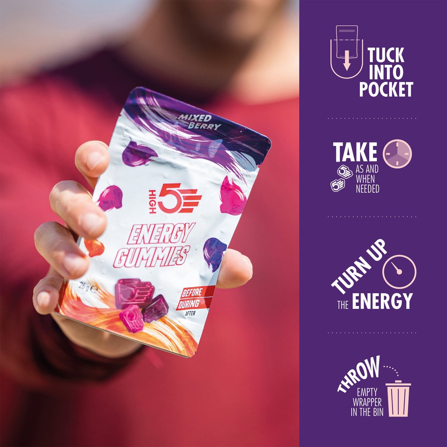 High5 TA Energy GUMMIES (26g) Czerwone owoce