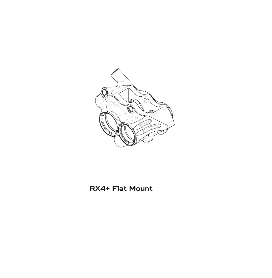 HOPE RX4+ FM 34mm 4-Piston Mineral Silver Hydraulic Caliper