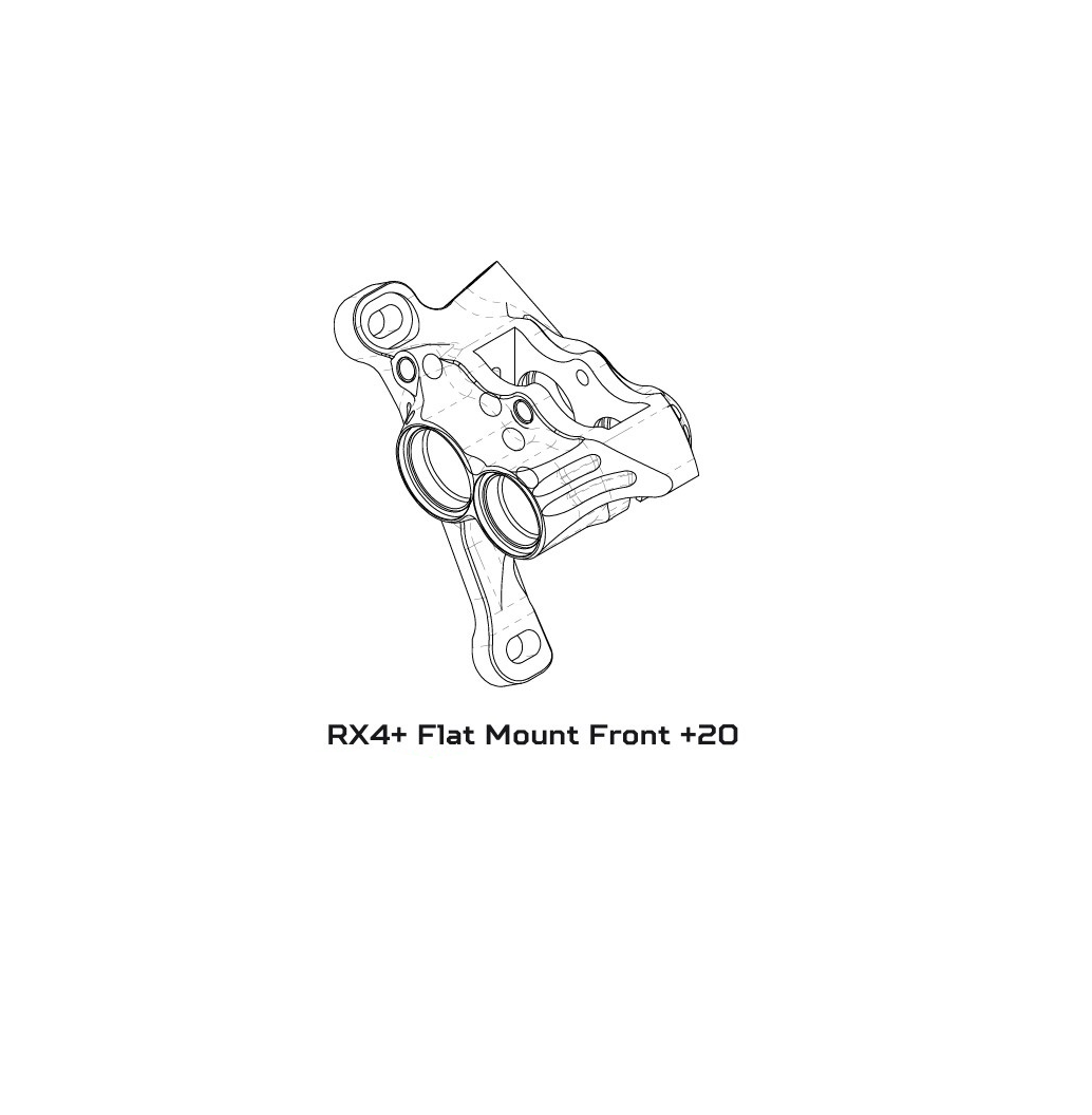 Front Hydraulic Caliper HOPE RX4+ FMF (+20) 70mm 4 Pistons DOT Silver