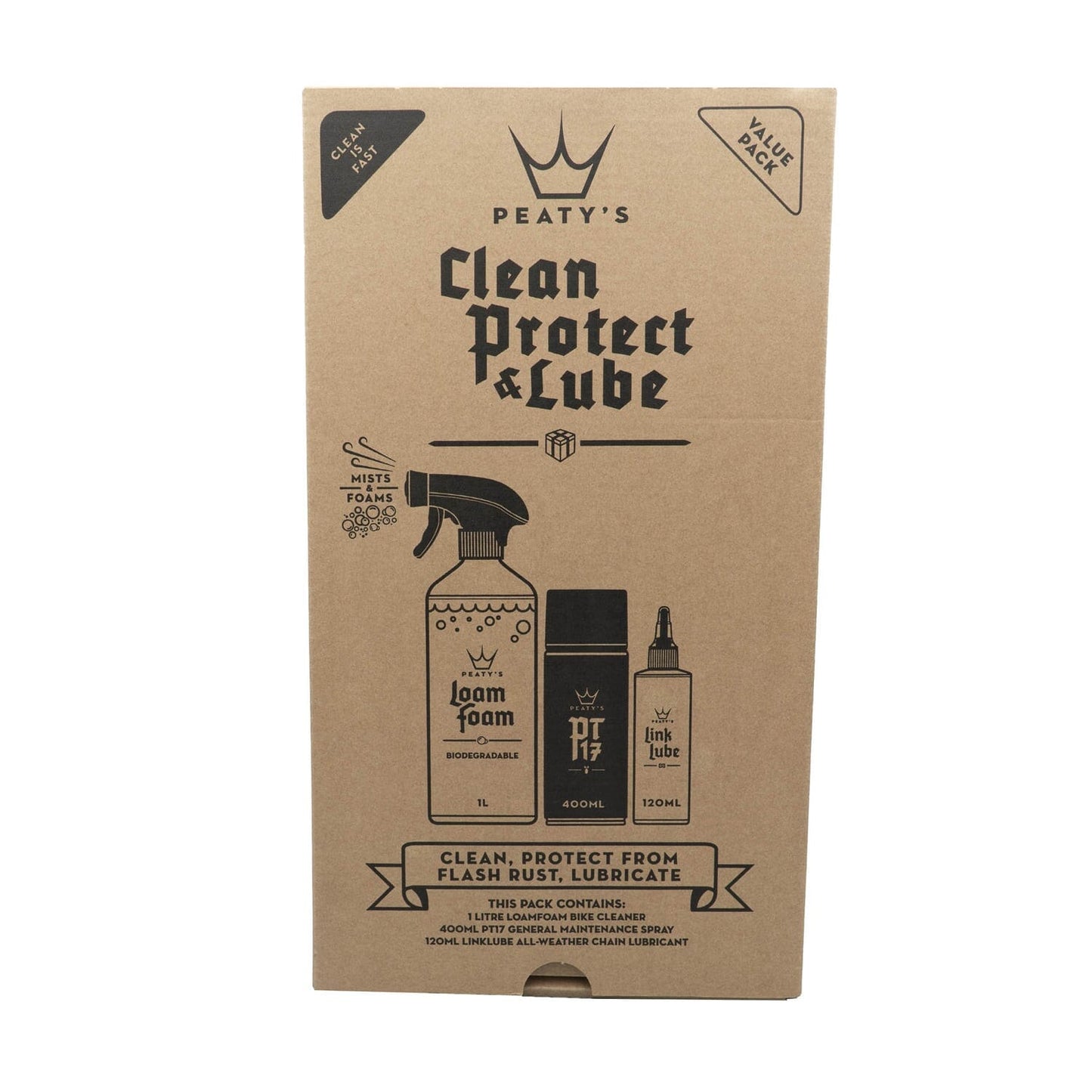 Zestaw konserwacyjny PEATY'S WASH PREVENT LUBRICATE STARTER PACK