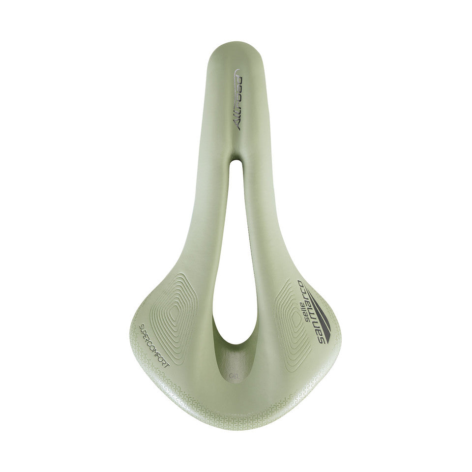 Siodełko SAN MARCO ALLROAD SUPERCONFORT OPEN-FIT RACING L3 Szerokość 146 mm Stalowe szyny Xsilite Sage Green