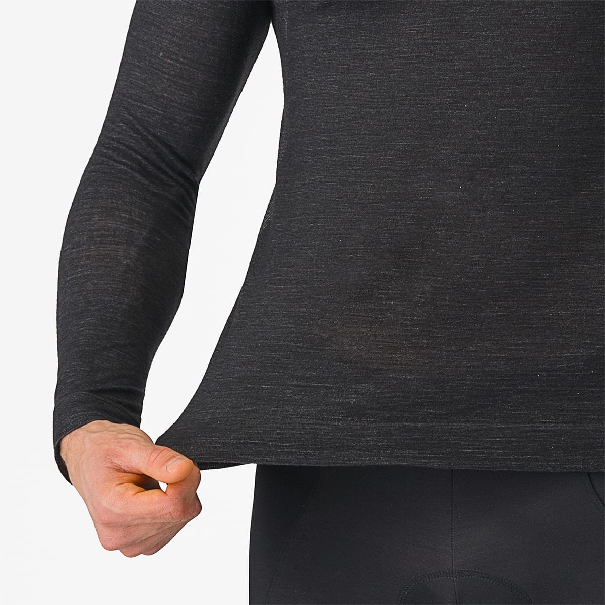 CASTELLI MERINO SEAMLESS Bielizna z długim rękawem czarny