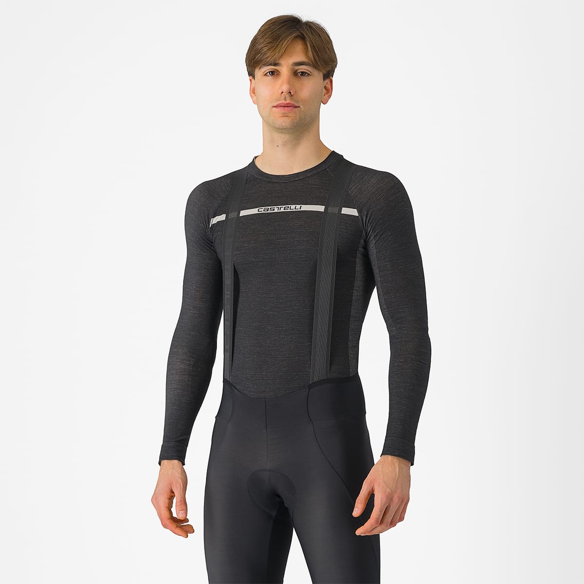 CASTELLI MERINO SEAMLESS Bielizna z długim rękawem czarny