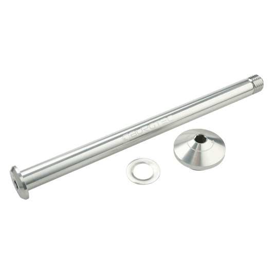 Oś tylnego koła BURGTEC 171 mm do ramy Yeti srebrna
