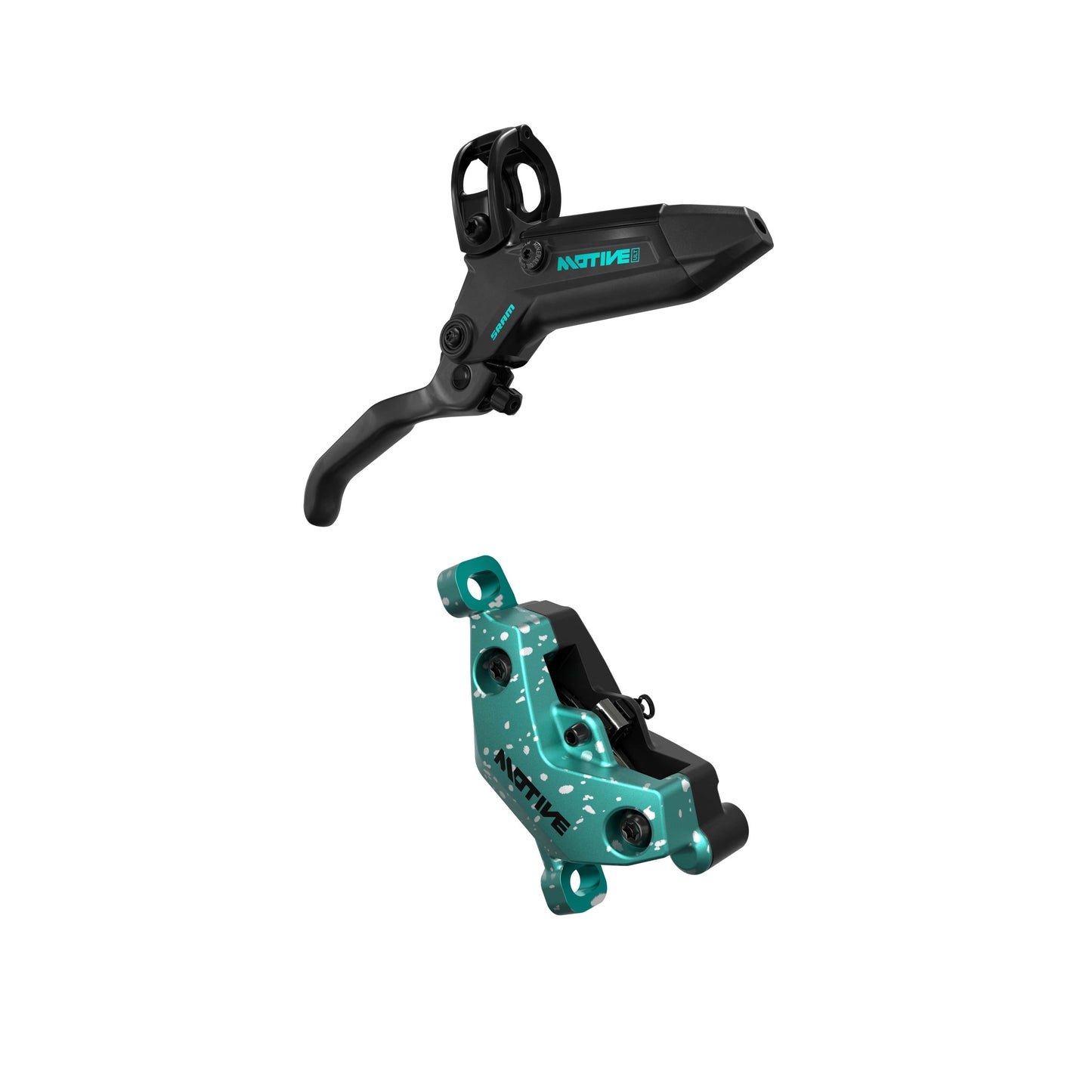 Pair of SRAM MOTIVE ULTIMATE EXPERT KIT brakes - Limited Edition Teal Splatter