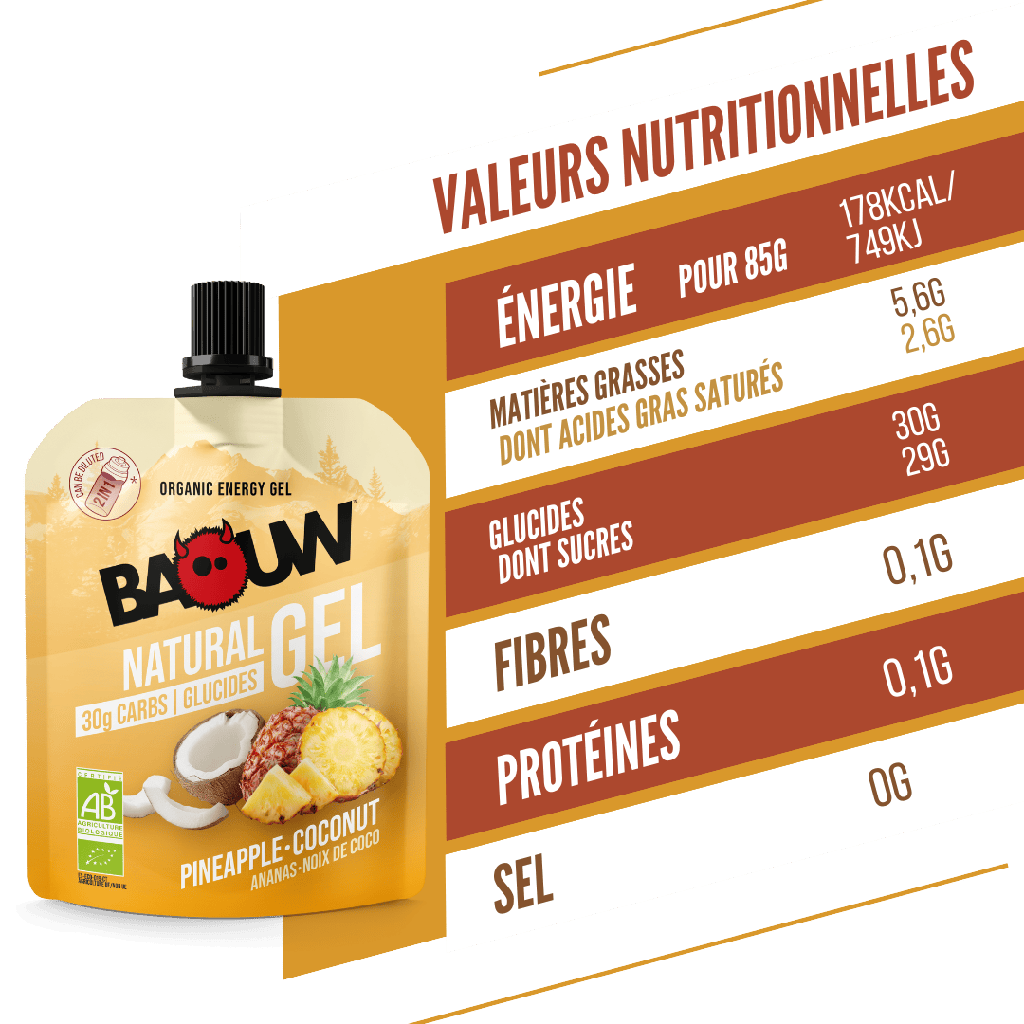 BAOUW Organiczny żel energetyczny ananasowo-kokosowy (85g)