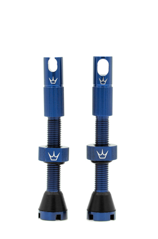 PEATY'S x Chris King MK2 Presta 42 mm Tubeless Valves (x2) Blue