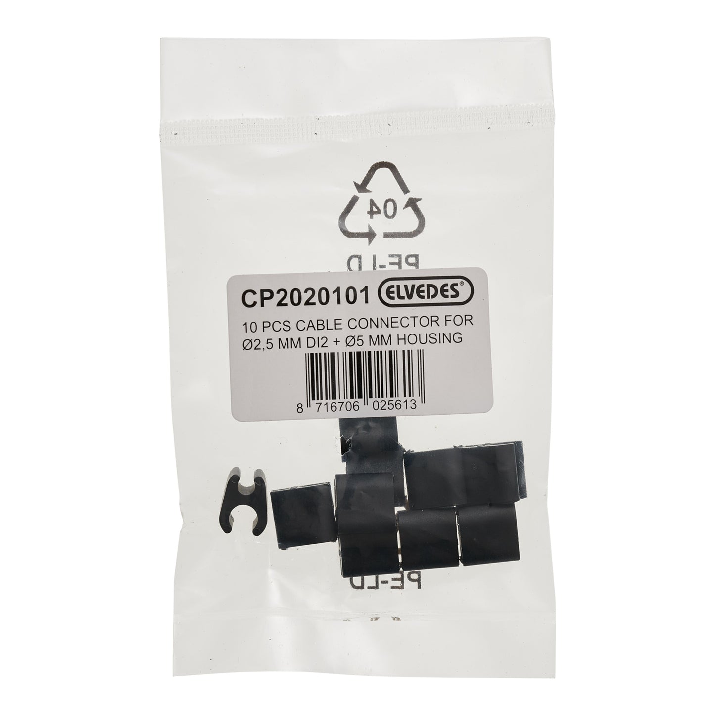 Kit of 10 Cables ELVEDES Clips Duo Black 5mm/2.5mm DI2