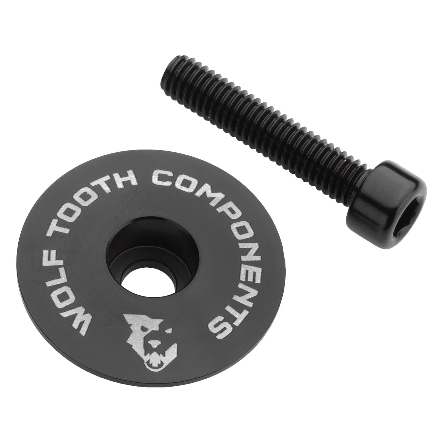 WOLF TOOTH Ultralight Stem Cap with 1"1/8 Screw, Black