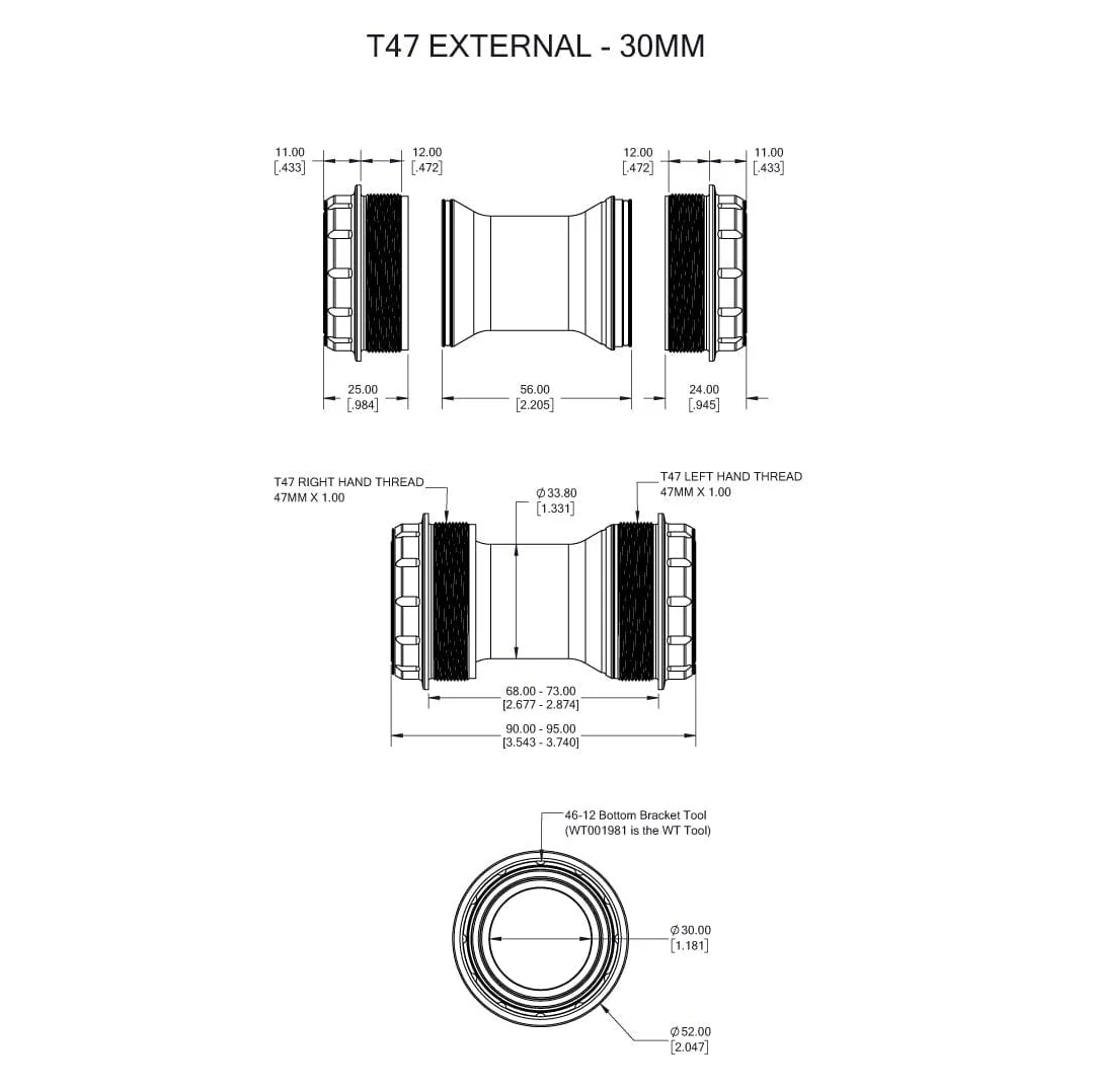 Mechanizm korbowy WOLFTOOTH T47 External 30mm Ultraviolet Purple