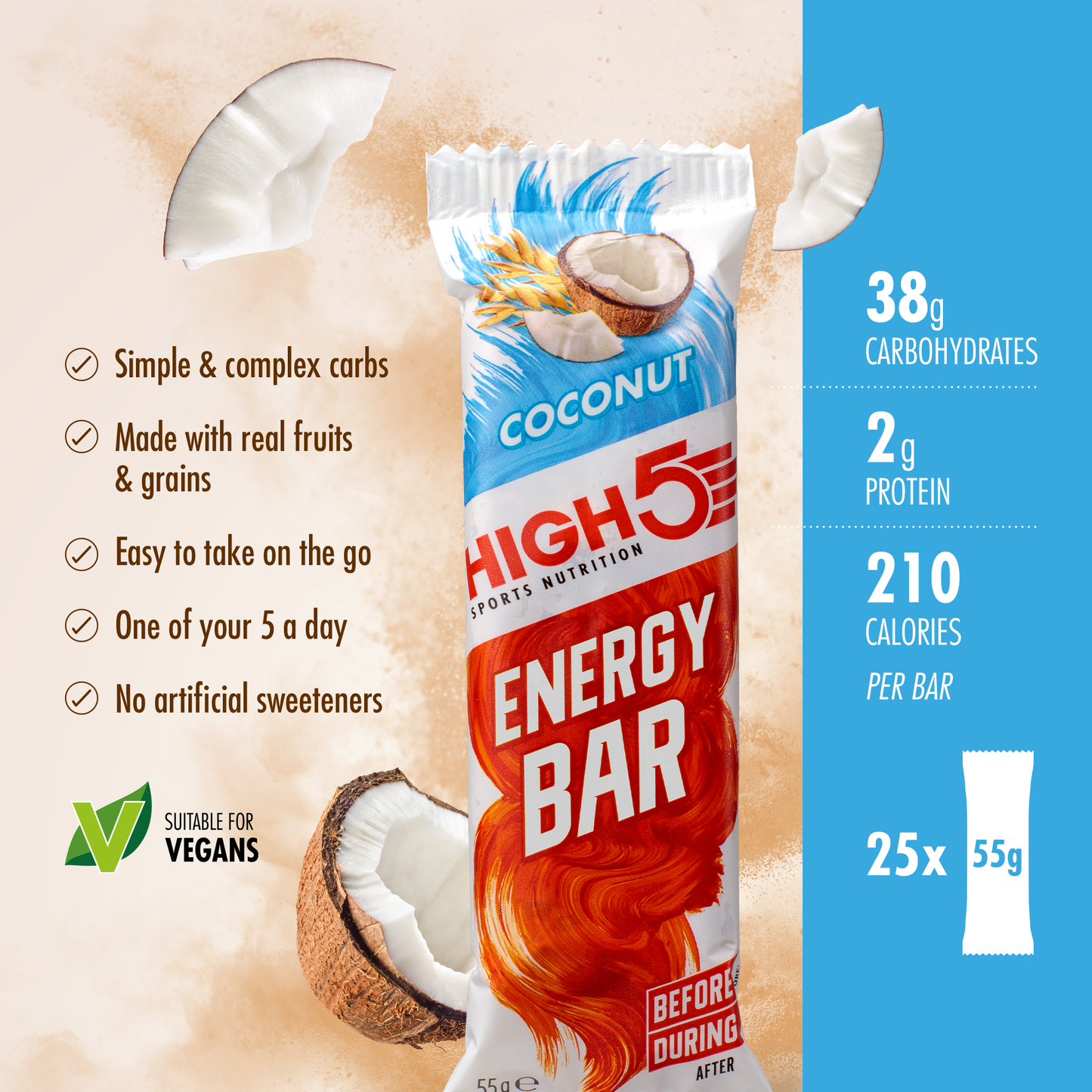 HIGH5 ENERGY BAR (55g) Coconut