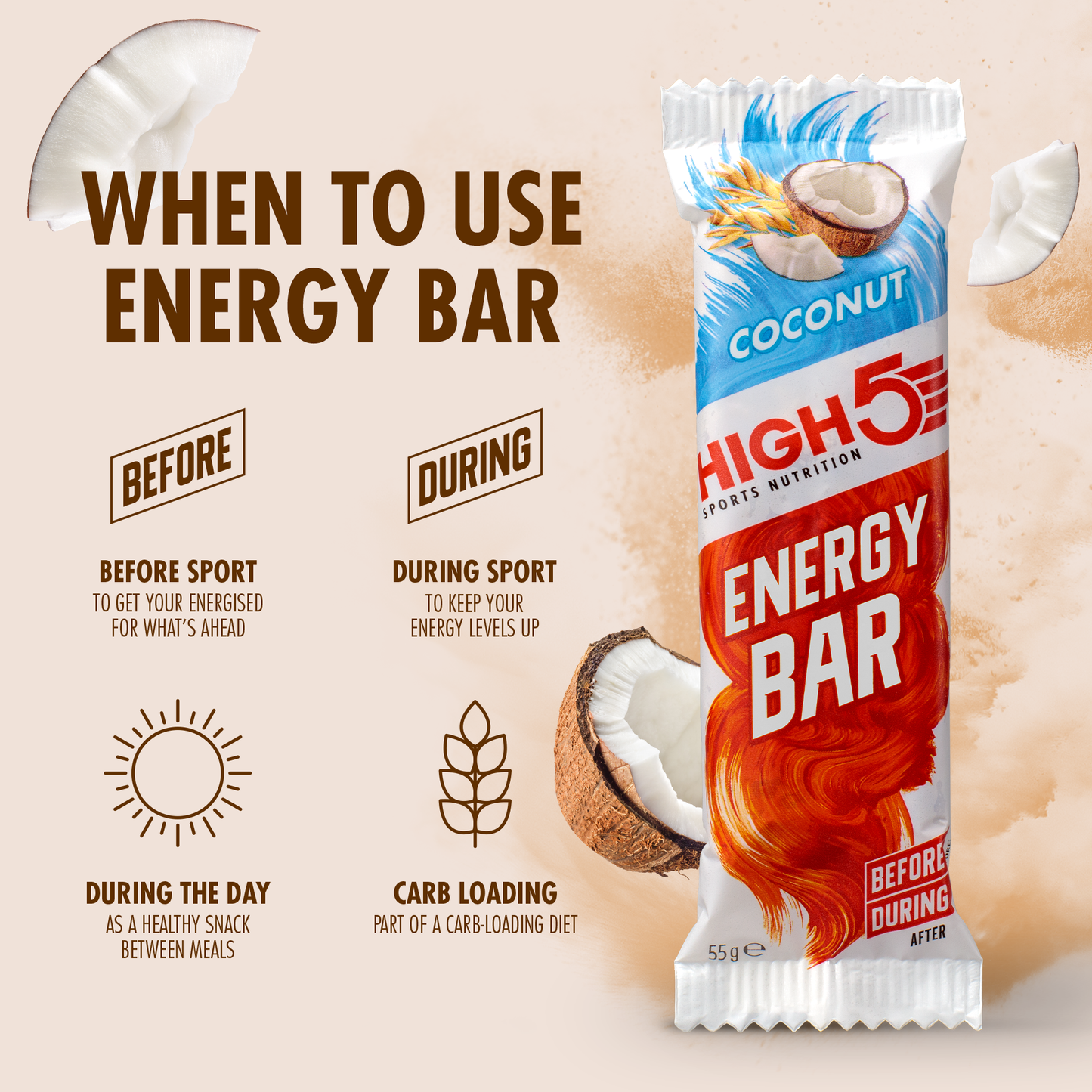 HIGH5 ENERGY BAR (55g) Coconut