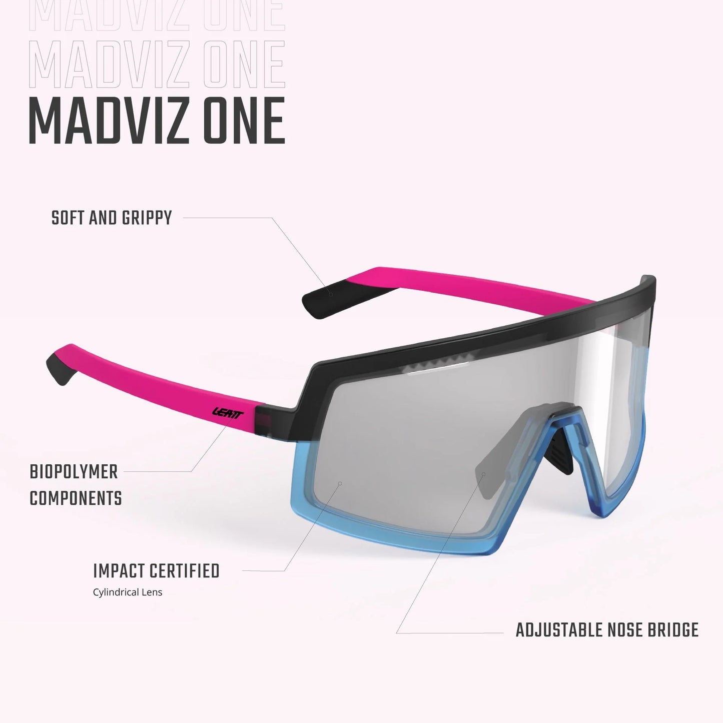 LEATT MADVIZ ONE Okulary Żółty IRIZ Fuschia 41 VLT