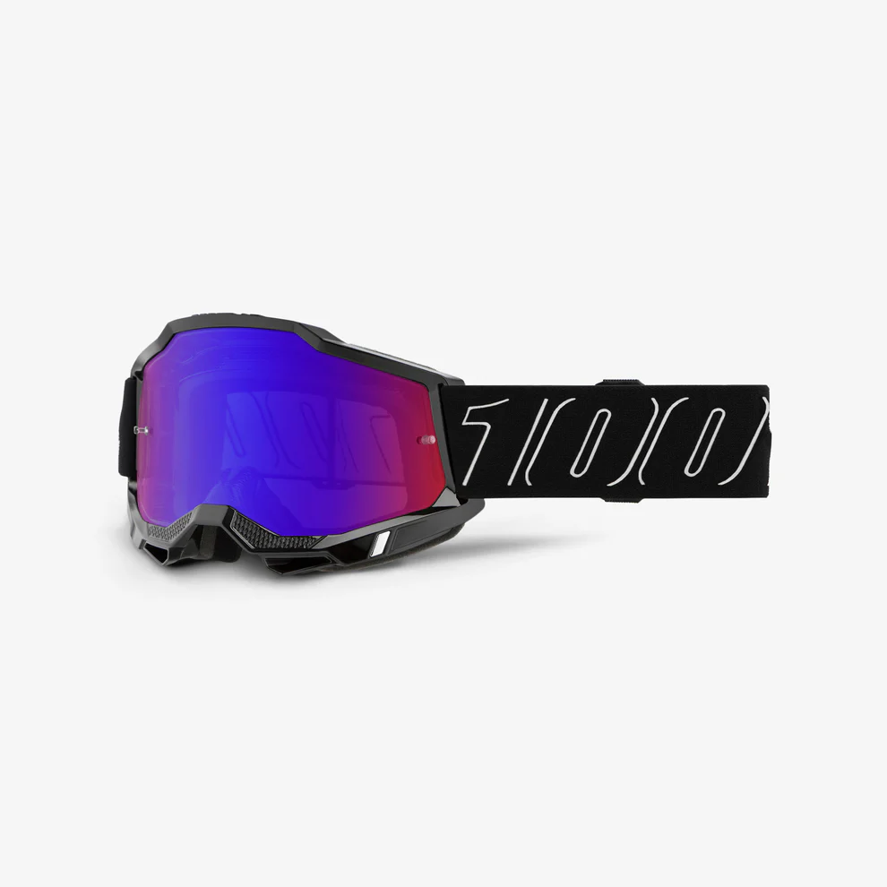 100% ACCURI 2 Mask Black Blue/Red Mirror Screen